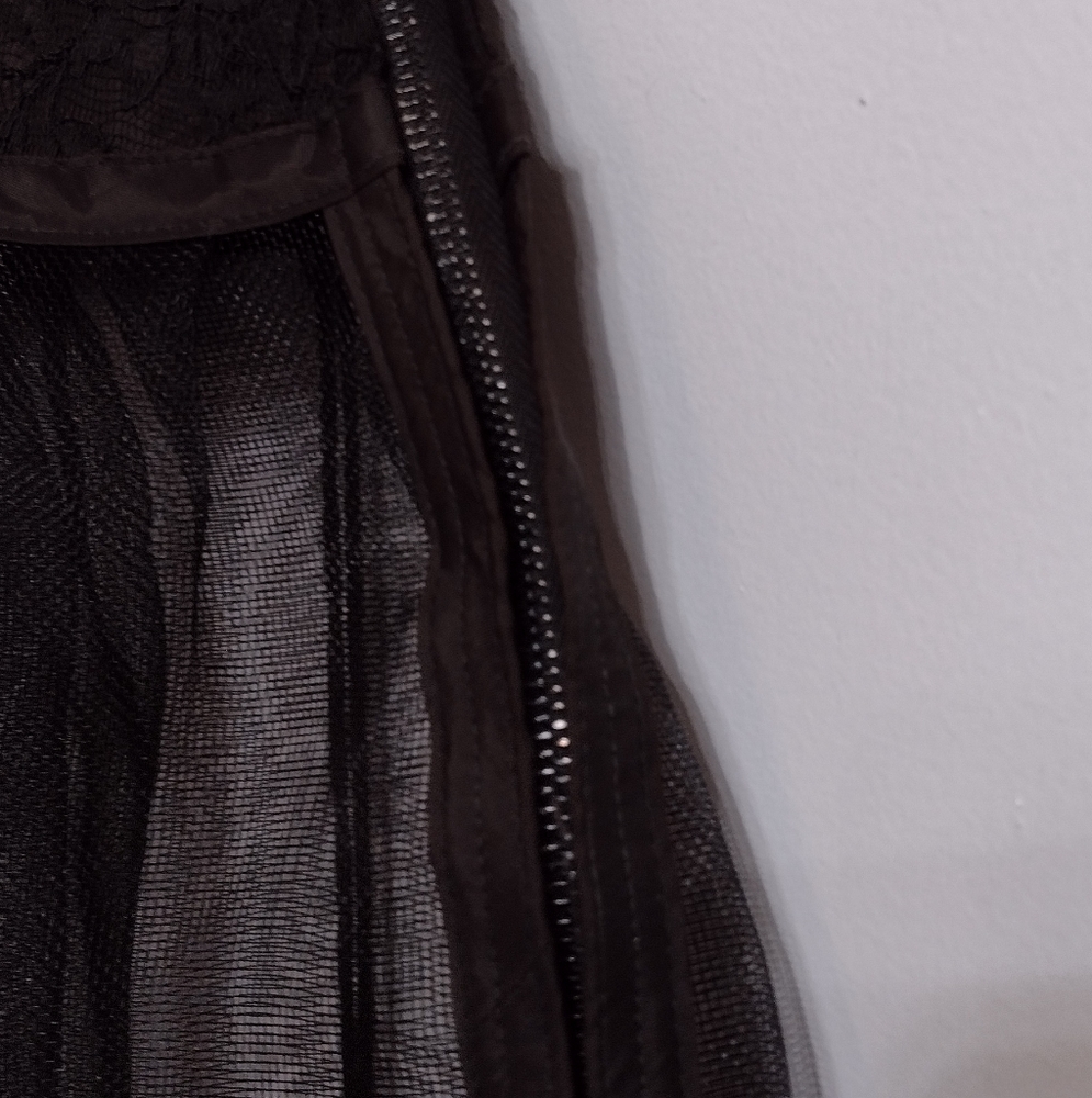 Vintage 50s Stiff Black Tulle Lace ANNE FOGARTY by Gracette Crinoline Dress Slip - Picture 2 of 9